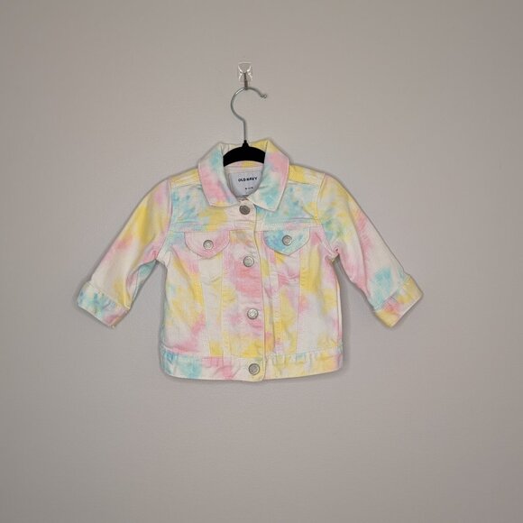 💚 2 for 20 💚 Old Navy Paster Tie Dye Jean Jacket - Picture 1 of 5